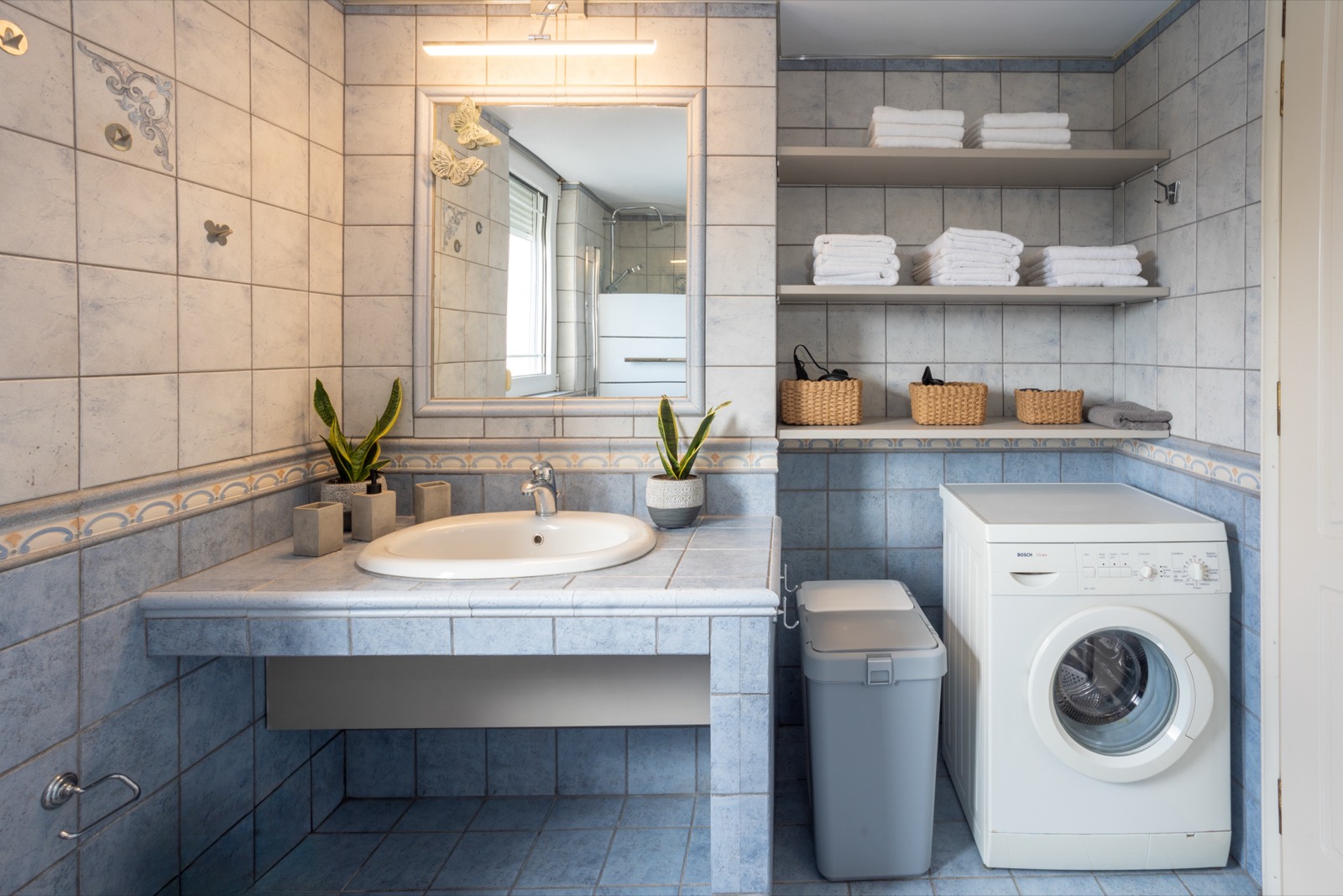 Bathroom with washing machine